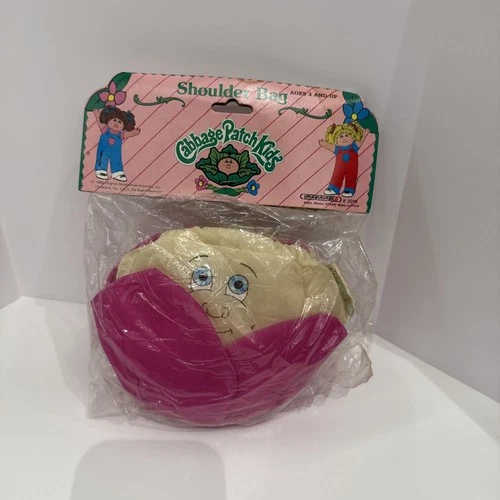 1983 Cabbage Patch Kids Shoulder Bag NOS Dark PinkPuffy CPK Girls Purse
