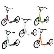 Aosom Kids Kick Scooter Ride On Toy Height Adjustable Inflatable Tires For 5+