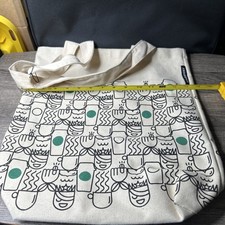 Starbucks 2017 Canvas Travel Tote Bag Siren Coffee Mug Print Waterproof Lining