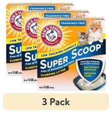 Clumping Clay Cat Litter Super Scoop Fragrance Free 14 Pound 3 Pack Tight Clumps 1.32 per pound