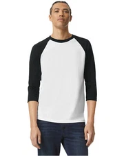 American Apparel Unisex CVC Raglan Stylish T Shirt Casual Plain T-Shirt 2003CVC