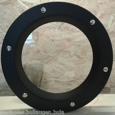BULLAUGE ZUR TÜR Ø 350 mm schwarz (RAL 9005)