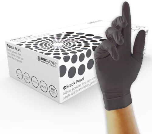 ORIGINAL UNIGLOVES NITRILE PINK,BLACK PEARL 100 GLOVES 100% POWDER FREE XS,S,M,L - Picture 9 of 12