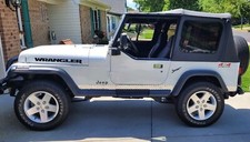 (2x) Calcomanías de vinilo para capó Jeep WRANGLER YJ pegatinas gráficas NEGRO BRILLANTE SJ4T7