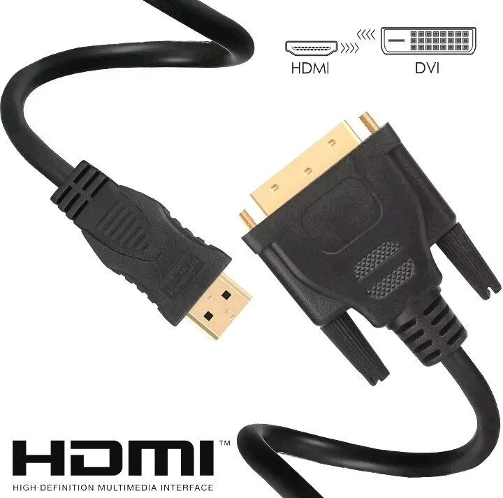 2 x 3 pies HDMI a DVI-D 24+1 pines monitor pantalla adaptador cables macho/macho HD HDTV Foto 3 de 4