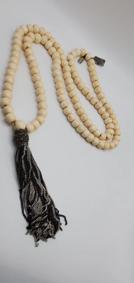 NUEVO Collar de plata y negro crema medieval Lisa Freede diseñadora de joyas de celebridades Foto 2 de 4