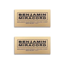 Benjamin Miracord Turntable Custom Identification 34mm 1.33" X70mm 2.75"