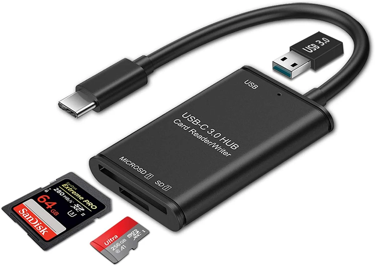 Lettore di schede USB C a SD scrittore adattatore OTG USB 3.0 lettore di  schede