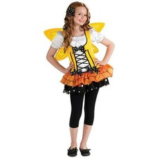 Girls YELLOW BUTTERFLY Dress Costume Rubie's Size S 4-6 610186