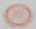 Pink Depression Glass Footed Cake Plate Princess By Anchor Hocking 11”