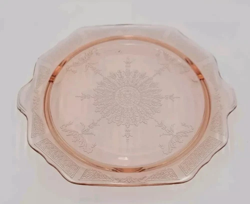 Pink Depression Glass Footed Cake Plate Princess By Anchor Hocking 11”