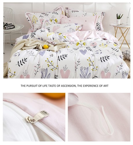 HighBuy Girls Duvet Cover King Floral Aesthetic Bedding Sets White Pink Premi... - Picture 5 of 7