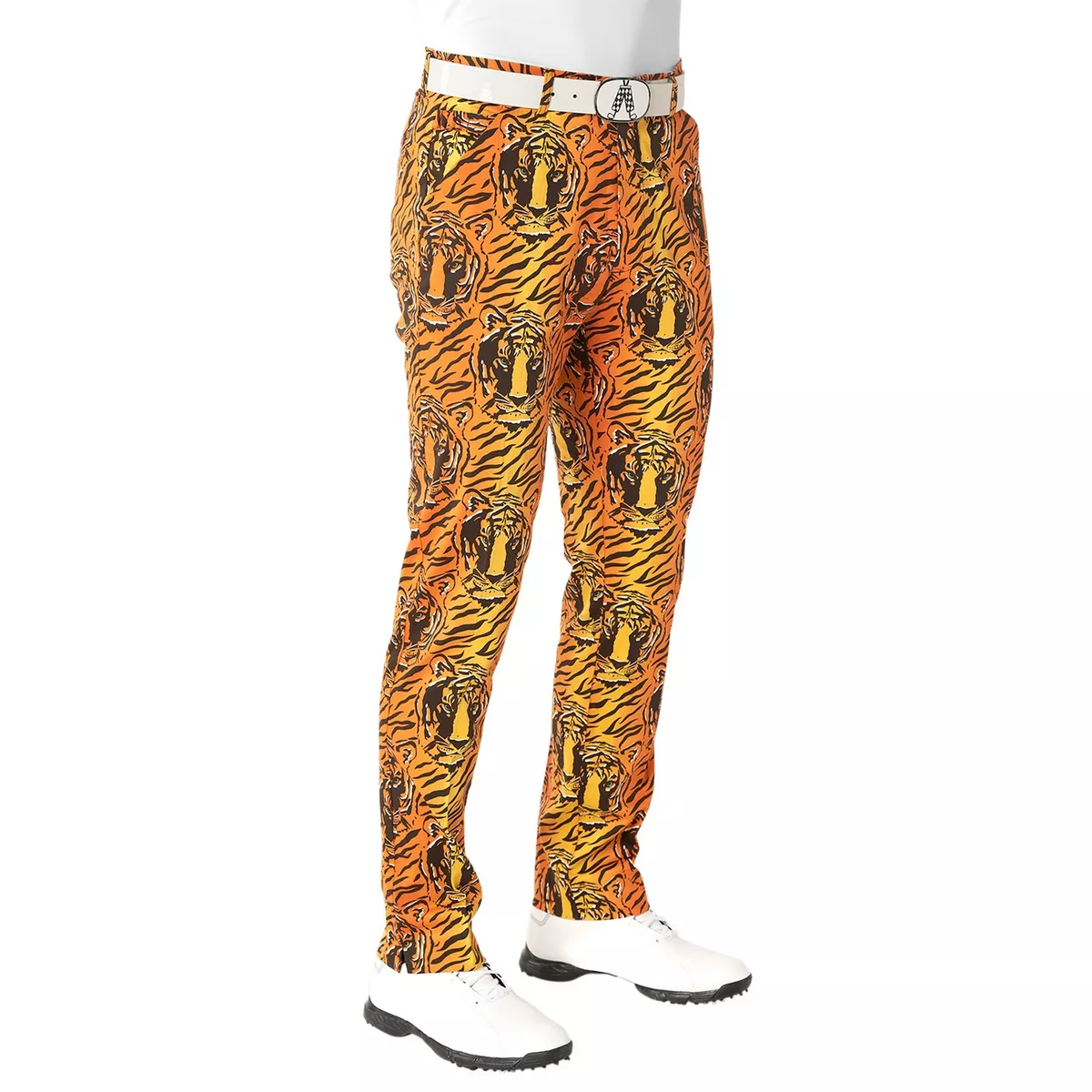 Royal and Awesome Mens Golf Pants Tiger Swing Orange Golf Pants Waist 30 44