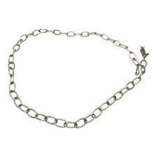 Textured Linked Chunky Chain Hook Closure Silver Tone Goth Belt VTG