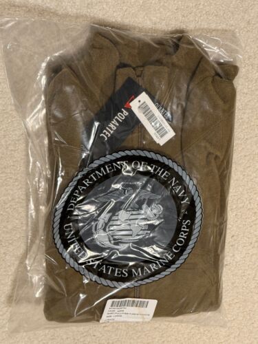 USMC Coyote Fleece Pullover Polartec 100 Taglia Large USGI Autentico Marines NUOVO - Foto 8 di 9
