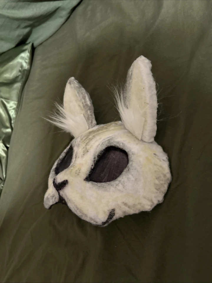 rabbit Mask/white/tan/black/grey - Image 2 of 4