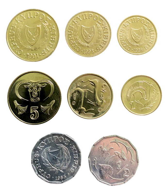Cyprus 4 Coins Set 1/2, 1, 2, 5 Cents UNC World Coins