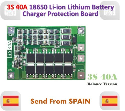Balance Version 3S 40A 11.1V 12.6V 18650 Lithium Battery Protection Board BMS - Imagen 1 de 5