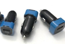 Lot of 3 Blu Car Adapter Charger USB Port 12v-24v volt For iPhone and Samsung
