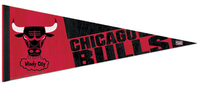 Chicago Bulls WINDY CITY Retro Alternate Logo Premium Felt Collectors PENNANT