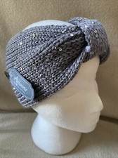 Arianna Gray Sparkle, Soft Winter Gathered Ear Warmer Knit Headband Headwrap NWT