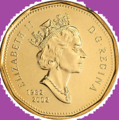 2002 Canada One Dollar Double-Date Loonie Coin. UNC. $1 Loon