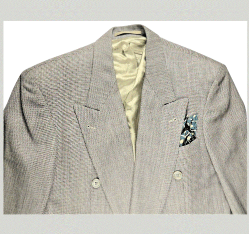 HUGO BOSS Al Capone Blazer 40 Gray Double-Breasted Wool Germany Gangster Classic - Picture 1 of 11