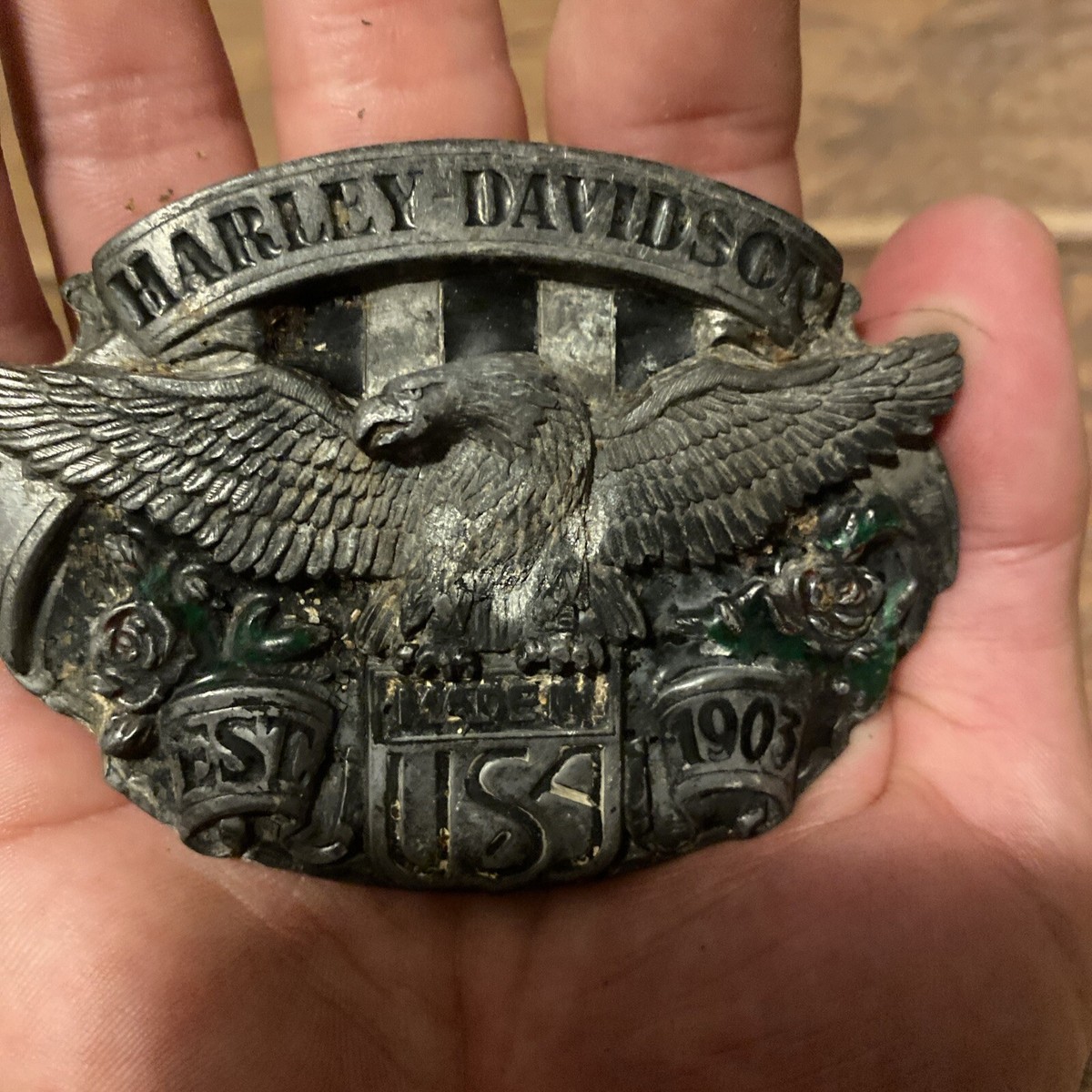Harley Davidson 1988 Flying Eagle Wings Belt Buckle Made USA 