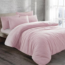 Teddy Fleece Duvet Quilt Cover, 2xPillowcases, Fitted Sheet Thermal Bedding