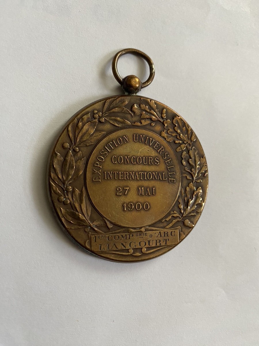 Médaille Souvenir En Bronze - Jeux Olympiques Paris 1900 (38mm X 32mm, 18,3g) - Pièce Historique