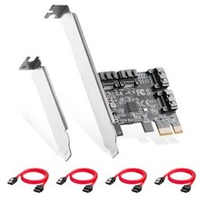 PCIE X1 to SATA Card 4 Port 6Gbps SATA 3.0 Controller Includes 4 SATA Cables ...