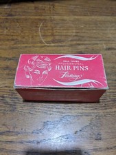 Vintage Flamingo Hair Pins Pink Cardboard Box Black Crimped One Pin Beautician