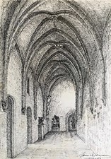 Heinrich Sauermann Lübeck « Marienkirche » #1 Arc Gothique 27 x 40