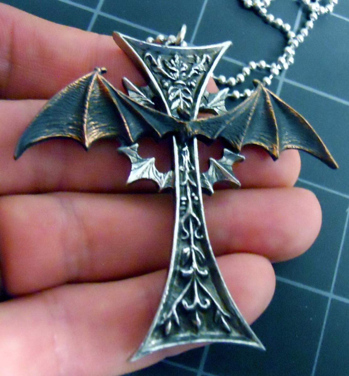 Vesper Cross Pendant Necklace Goth Stainless Chain New Alchemy