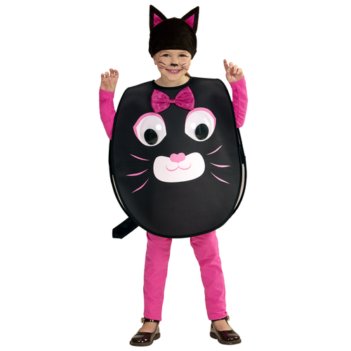 COSTUME CARNEVALE GATTO DAGLI OCCHI GRANDI PETTORINA COPRICAPO 2/4 ANNI  BAMBINA | eBay