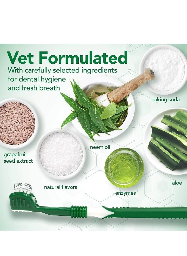 Vet's Best Dog Toothbrush & Enzymatic Toothpaste Kit Teeth Cleaning