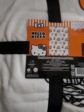 Hello Kitty Halloween Witch Mummy Ghost Pumpkin White 60 x 90" Twin Blanket NWT