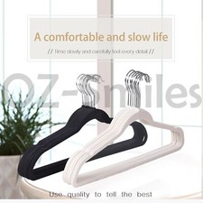 50pcs Coloured Coat Hanger Velvet Flocked Anti SLIM Clothes VELVET HANGER — image 10