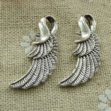 Free Ship 80 pcs tibetan silver wing charms pendant 30x12mm L-826
