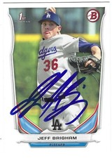 JEFF BRIGHAM SIGNED 2014 1ST BOWMAN BASEBALL CARD LOS ANGELES DODGERS #DP66