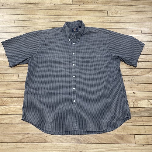 Arrow Seersucker Button Shirt Men 2XL Charcoal Blue Stripe Preppy Western 56" - Picture 3 of 18