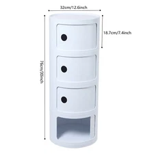 Modern Four layer Multifunctional End Table Storage Cabinet, Round Nightstand
