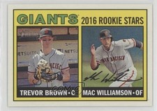 2016 Topps Heritage Rookie Stars Trevor Brown Mac Williamson #187 y5m
