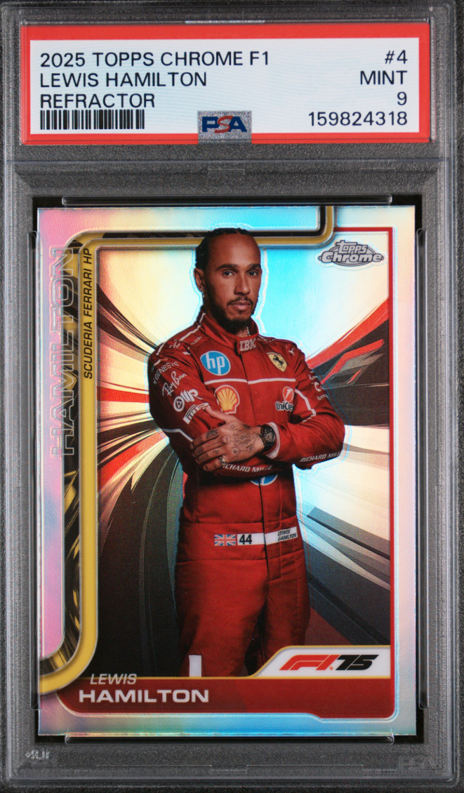 2025 Topps Chrome Formula 1 - Lewis Hamilton #4 Refractor PSA 9 view 1