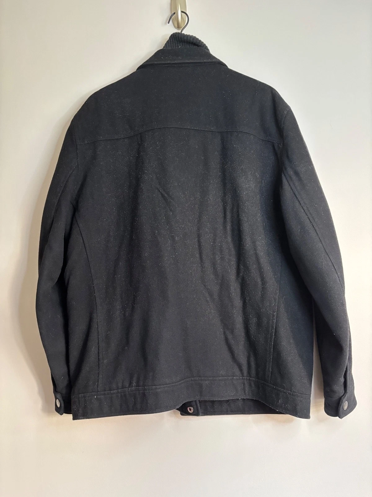 Michael Kors Men's Wool Blend Jacket XL Black Zip Front - product detail image 5