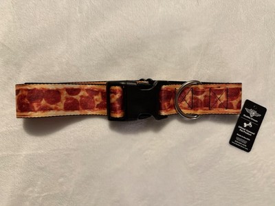Buckle-Down 18-32'' Pepperoni Pizza W/Crust Vivid Plastic Clip Collar, Wide Large