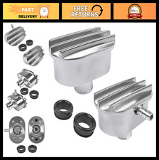 Finned Oval Polished Aluminum Valve Cover Breather Pcv Valve Combo Finned Oval Polished Aluminum Valve Cover Breather Pcv Valve Combo