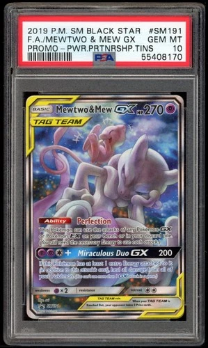 Mewtwo Mew GX SM191 PSA 10 - Tag Team  PROMO - Pokemon Card Game