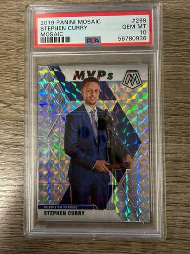 2019-20 Panini Mosaic Stephen Curry MVP Silver Mosaic Prizm #299 PSA 10 WARRIORS