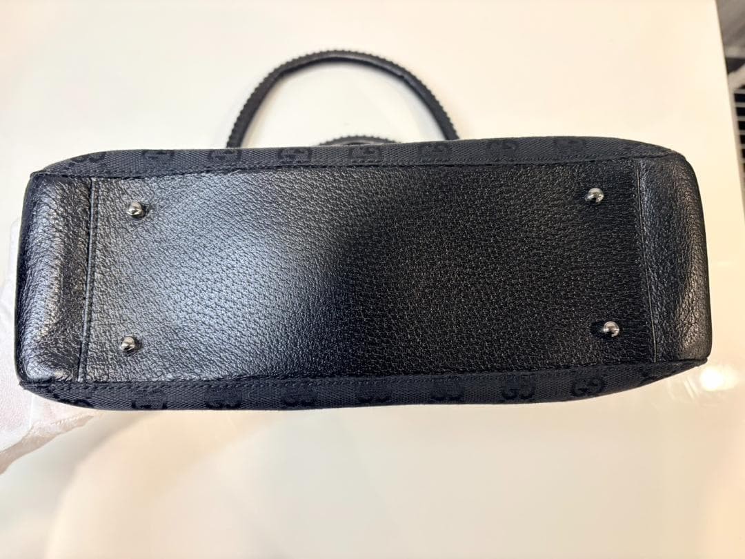 GUCCI GG Canvas Tote Bag Black Authentic Near Mint thumbnail 7